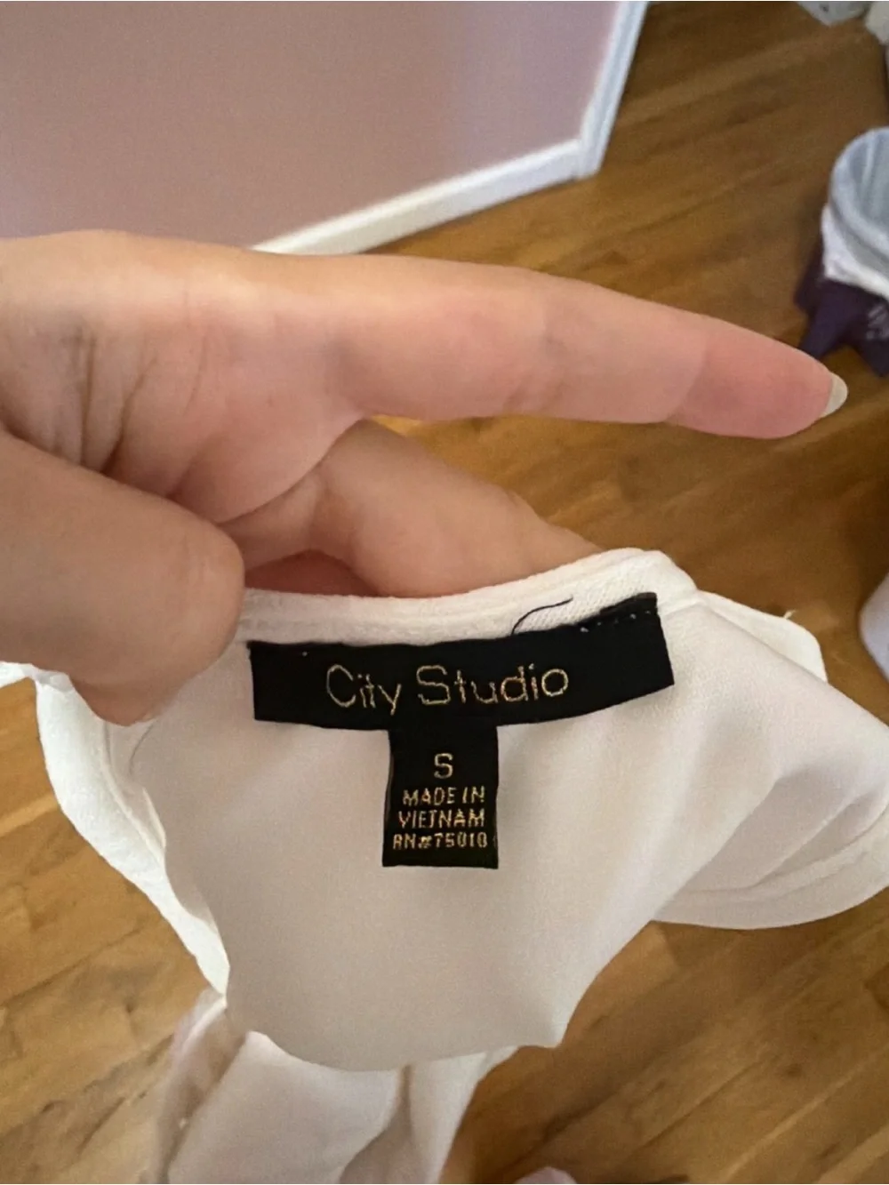 City Studio White Ruffle Trim Wrap Romper